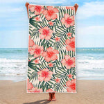 Exotic Tropical Hibiscus Pattern Print Beach Towel