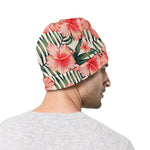Exotic Tropical Hibiscus Pattern Print Beanie