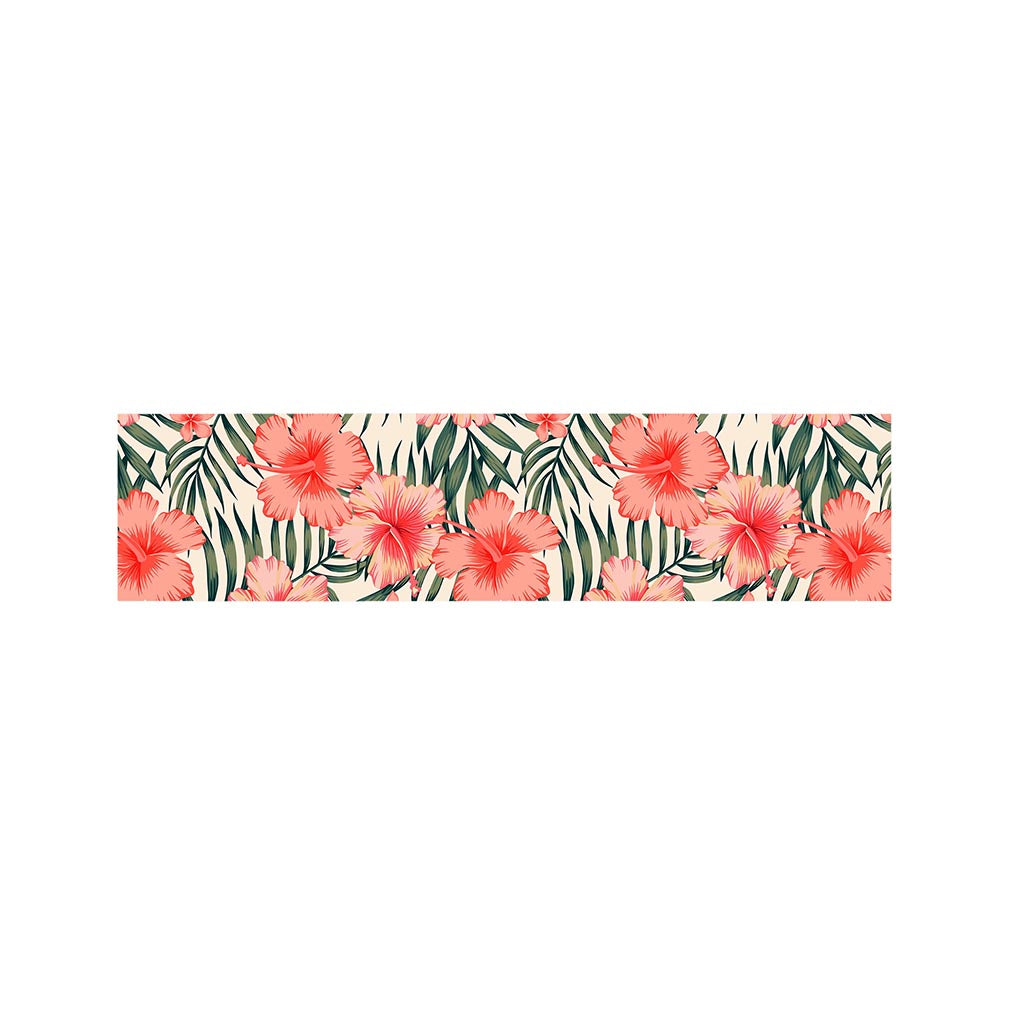 Exotic Tropical Hibiscus Pattern Print Bed Runner