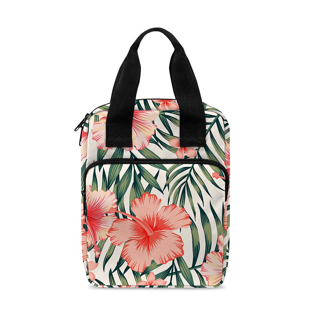 Exotic Tropical Hibiscus Pattern Print Bible Tote Bag