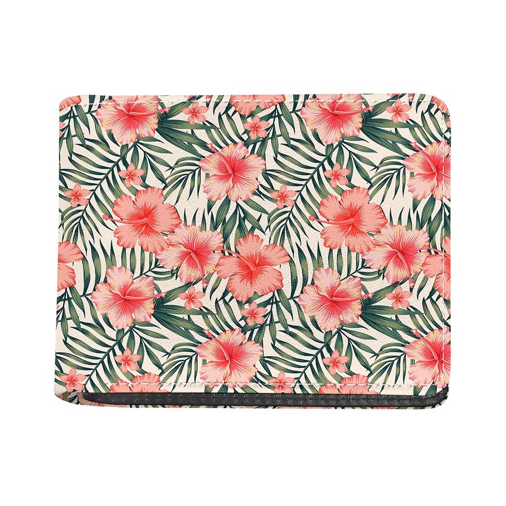 Exotic Tropical Hibiscus Pattern Print Bifold Wallet