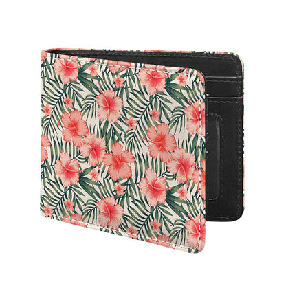 Exotic Tropical Hibiscus Pattern Print Bifold Wallet