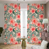 Exotic Tropical Hibiscus Pattern Print Blackout Pencil Pleat Curtains