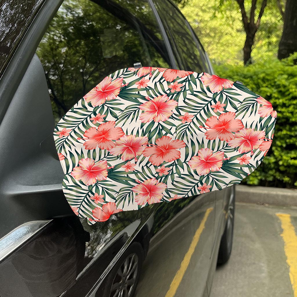 Exotic Tropical Hibiscus Pattern Print Car Side Mirror Covers