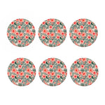 Exotic Tropical Hibiscus Pattern Print Coaster Set