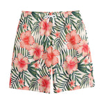 Exotic Tropical Hibiscus Pattern Print Cotton Shorts