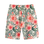 Exotic Tropical Hibiscus Pattern Print Cotton Shorts