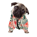 Exotic Tropical Hibiscus Pattern Print Dog Zip Up Hoodie