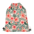 Exotic Tropical Hibiscus Pattern Print Drawstring Bag