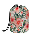 Exotic Tropical Hibiscus Pattern Print Drawstring Makeup Bag