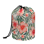 Exotic Tropical Hibiscus Pattern Print Drawstring Makeup Bag