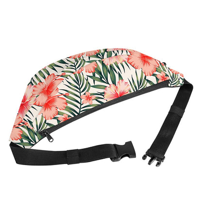 Exotic Tropical Hibiscus Pattern Print Fanny Pack