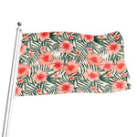 Exotic Tropical Hibiscus Pattern Print Flag