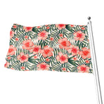 Exotic Tropical Hibiscus Pattern Print Flag