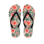Exotic Tropical Hibiscus Pattern Print Flip Flops