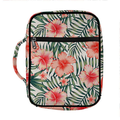 Exotic Tropical Hibiscus Pattern Print Front Pocket Bible Bag
