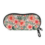Exotic Tropical Hibiscus Pattern Print Glasses Case