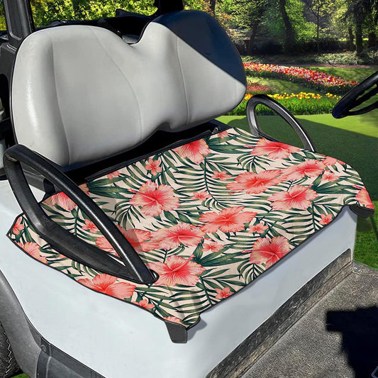 Exotic Tropical Hibiscus Pattern Print Golf Cart Seat Cover