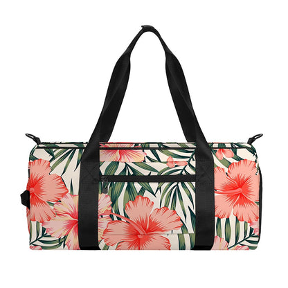 Exotic Tropical Hibiscus Pattern Print Gym Bag