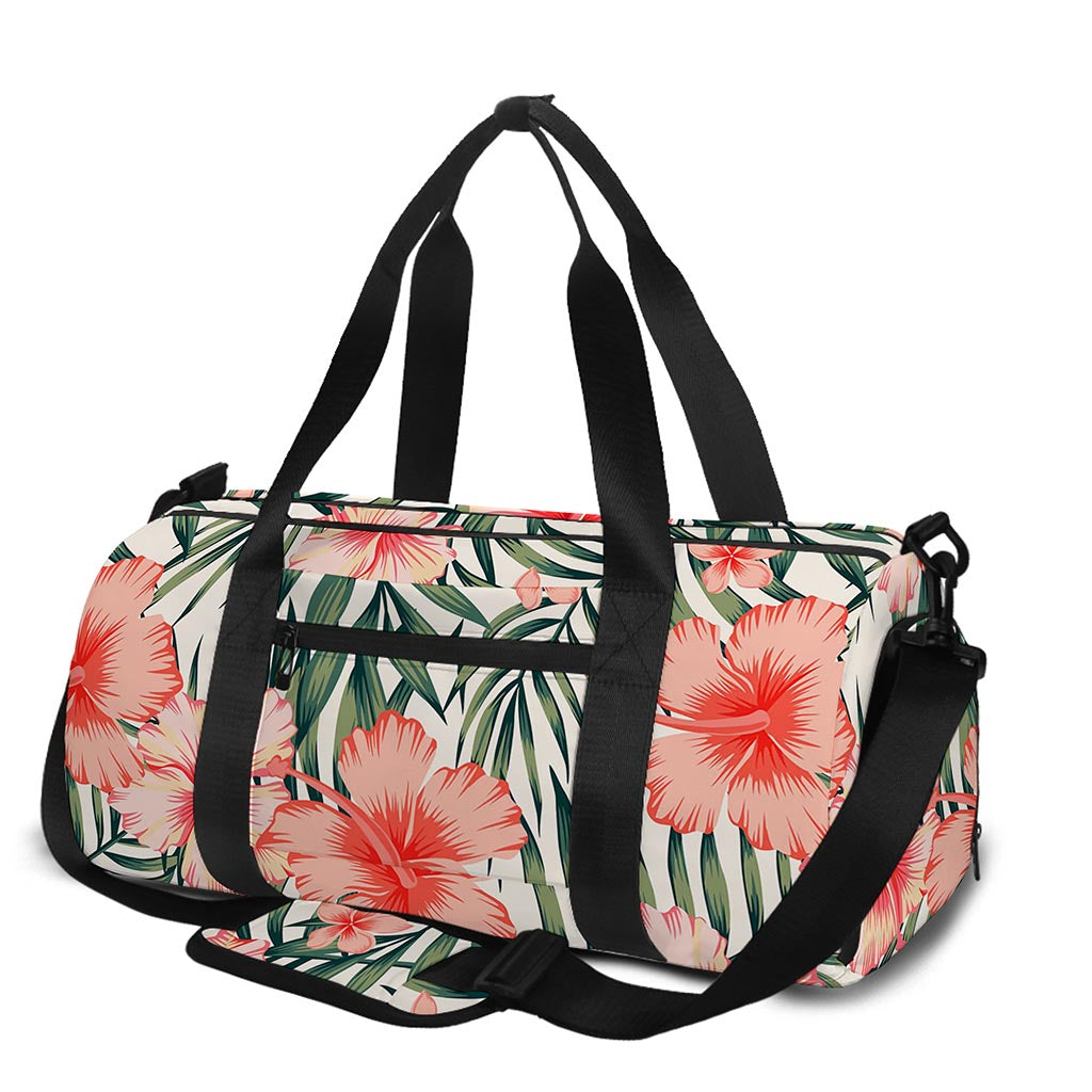 Exotic Tropical Hibiscus Pattern Print Gym Bag