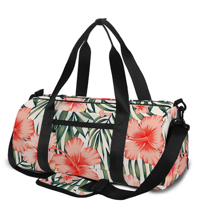 Exotic Tropical Hibiscus Pattern Print Gym Bag