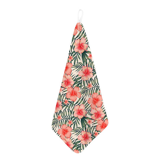 Exotic Tropical Hibiscus Pattern Print Hand Towel