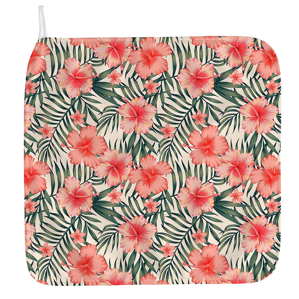 Exotic Tropical Hibiscus Pattern Print Hand Towel