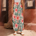 Exotic Tropical Hibiscus Pattern Print Harem Pants