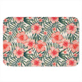 Exotic Tropical Hibiscus Pattern Print Indoor Door Mat