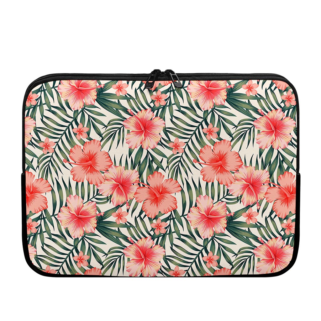 Exotic Tropical Hibiscus Pattern Print Laptop Sleeve