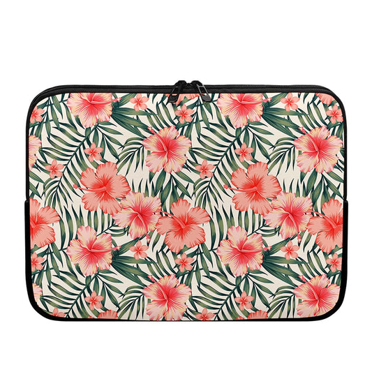 Exotic Tropical Hibiscus Pattern Print Laptop Sleeve