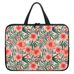 Exotic Tropical Hibiscus Pattern Print Laptop Sleeve With Handle