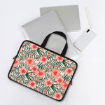 Exotic Tropical Hibiscus Pattern Print Laptop Sleeve With Handle