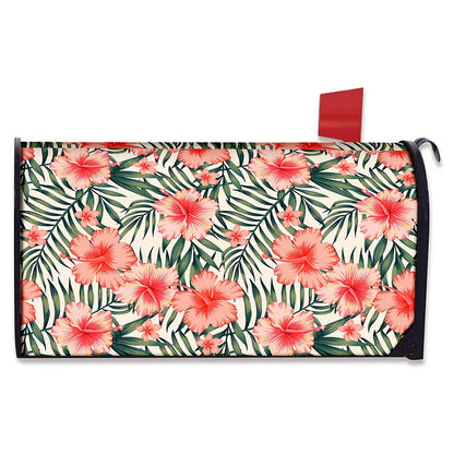 Exotic Tropical Hibiscus Pattern Print Mailbox Cover