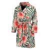 Exotic Tropical Hibiscus Pattern Print Men's Bathrobe