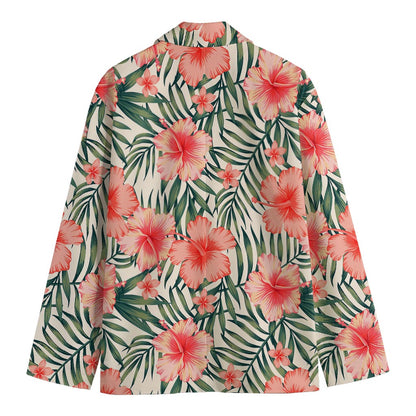 Exotic Tropical Hibiscus Pattern Print Men's Blazer