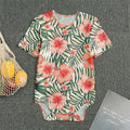 Exotic Tropical Hibiscus Pattern Print Men's Bodysuit