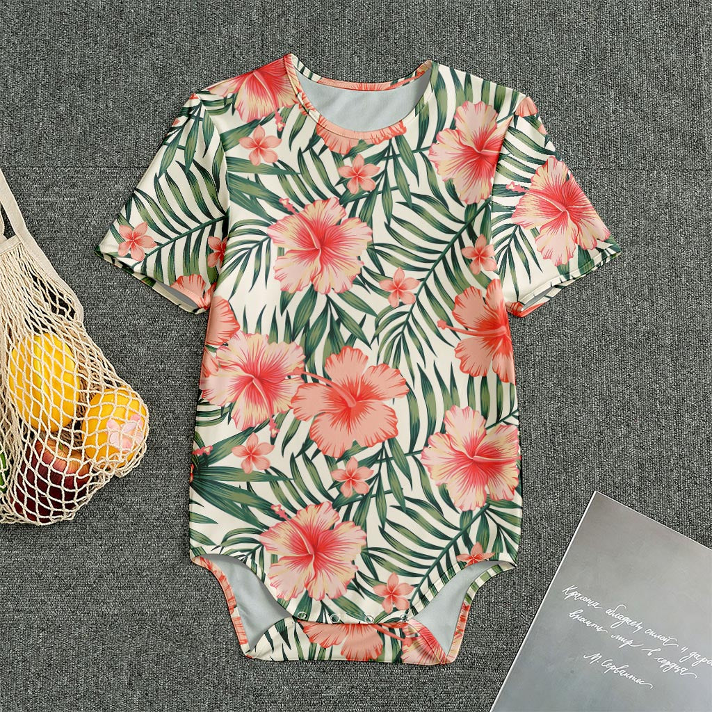Exotic Tropical Hibiscus Pattern Print Men's Bodysuit