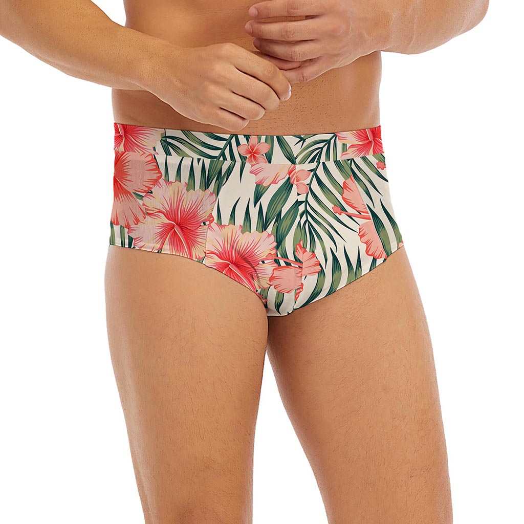 Exotic Tropical Hibiscus Pattern Print Men's Briefs
