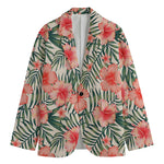 Exotic Tropical Hibiscus Pattern Print Men's Cotton Blazer