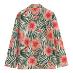 Exotic Tropical Hibiscus Pattern Print Men's Cotton Blazer