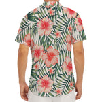 Exotic Tropical Hibiscus Pattern Print Men's Deep V-Neck Shirt