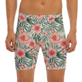 Exotic Tropical Hibiscus Pattern Print Men's Long Boxer Briefs