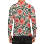 Exotic Tropical Hibiscus Pattern Print Men's Long Sleeve Rash Guard