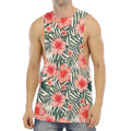 Exotic Tropical Hibiscus Pattern Print Men's Muscle Tank Top