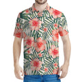 Exotic Tropical Hibiscus Pattern Print Men's Polo Shirt