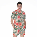 Exotic Tropical Hibiscus Pattern Print Men's Rompers