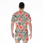 Exotic Tropical Hibiscus Pattern Print Men's Rompers