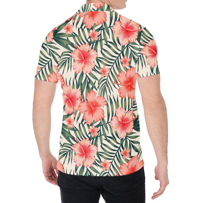 Exotic Tropical Hibiscus Pattern Print Men's Shirt