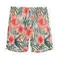 Exotic Tropical Hibiscus Pattern Print Men's Athletic Shorts